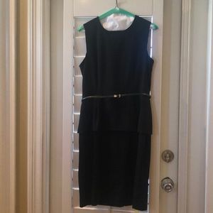 Calvin Klein, black belted dress, Size 10